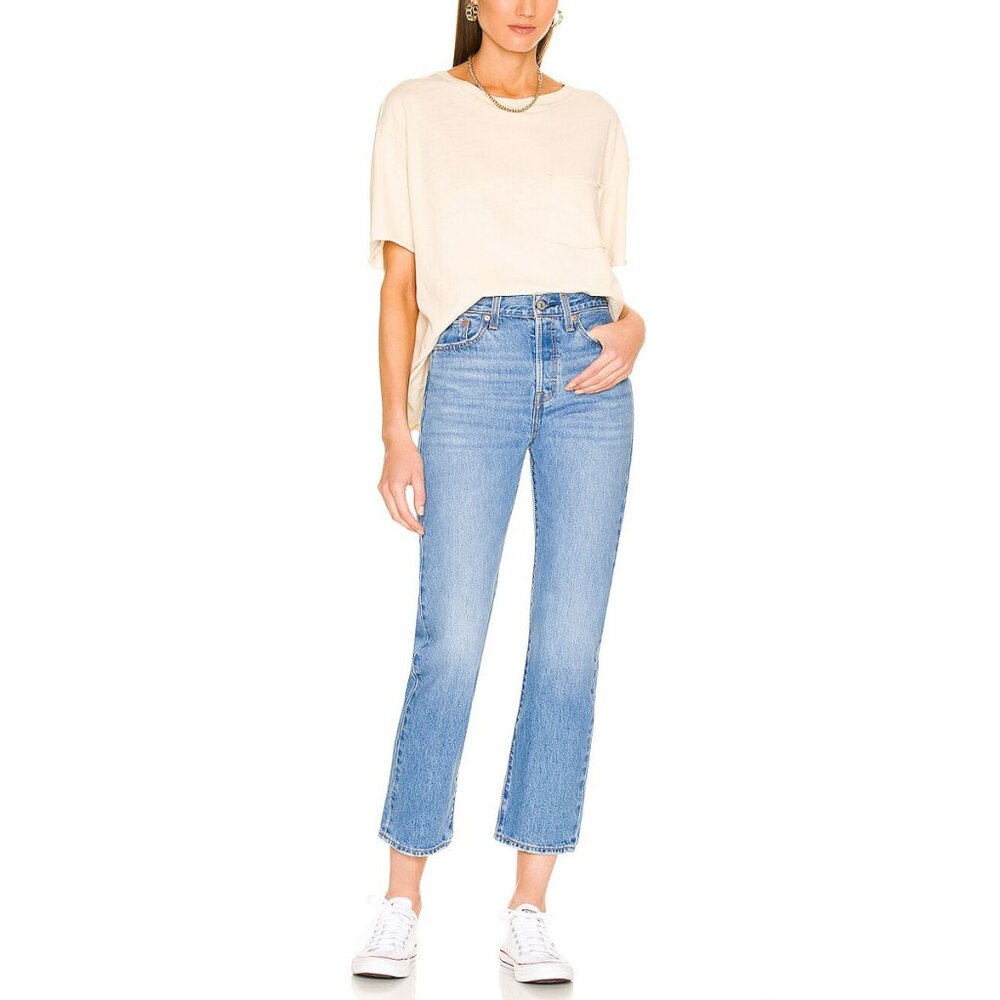 Artizia Levi's High Rise Wedgie Straight Jean, Distressed Oxnard Haze, sz 25